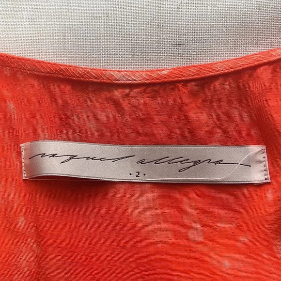 RAQUEL ALLEGRA Orange Tie-Dye V-Neck Midi Dress size 2 (Medium) - Picture 10 of 13